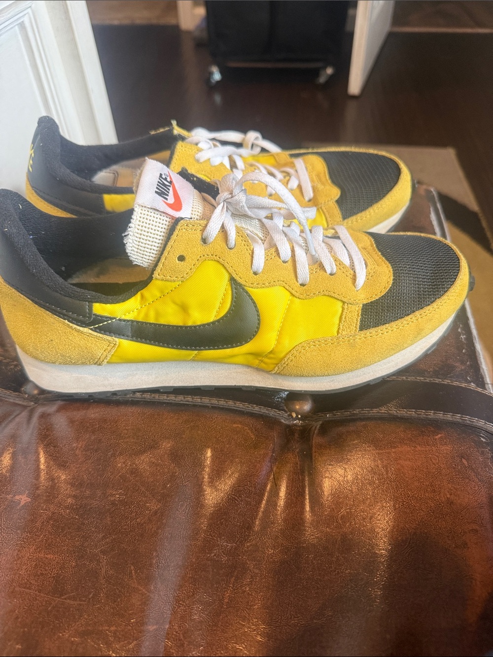 Nike Yellow and Black Low-Top Sneaker Pair - Picture 3 of 4